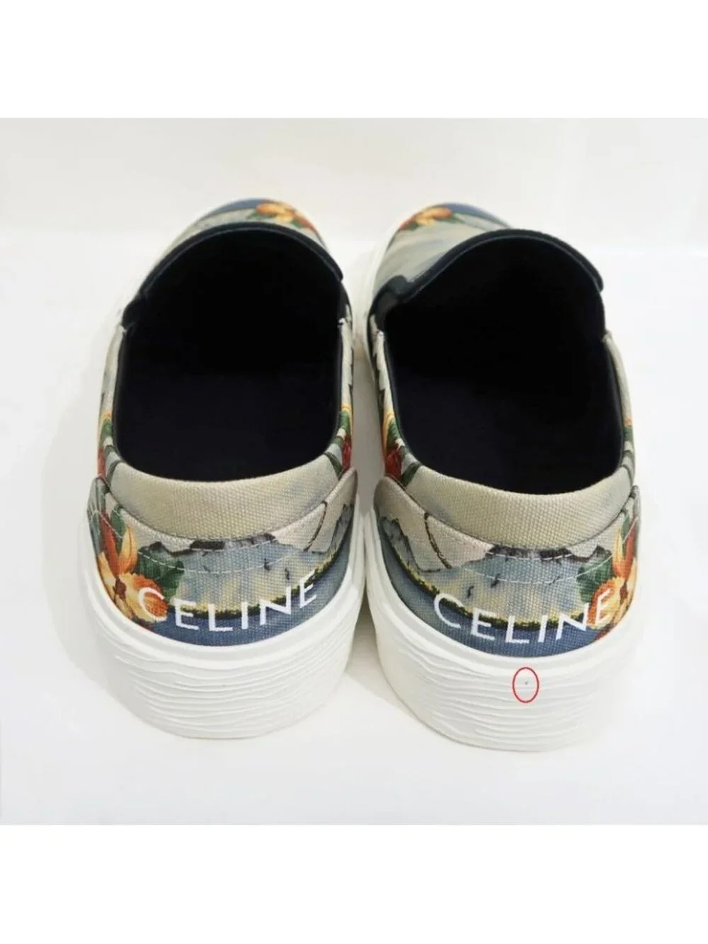 Celine Slip-Ons Tropical Pattern Gray Shoes Apparel Size 43